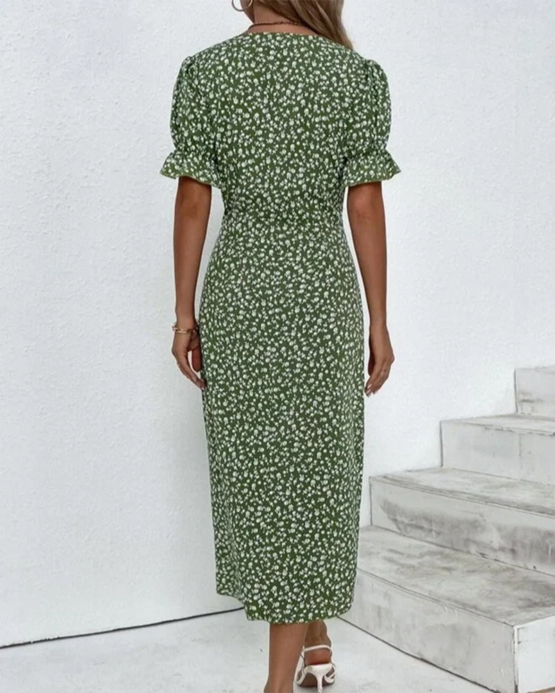 Gloria | Fresh Bloom V-Ringad Klänning