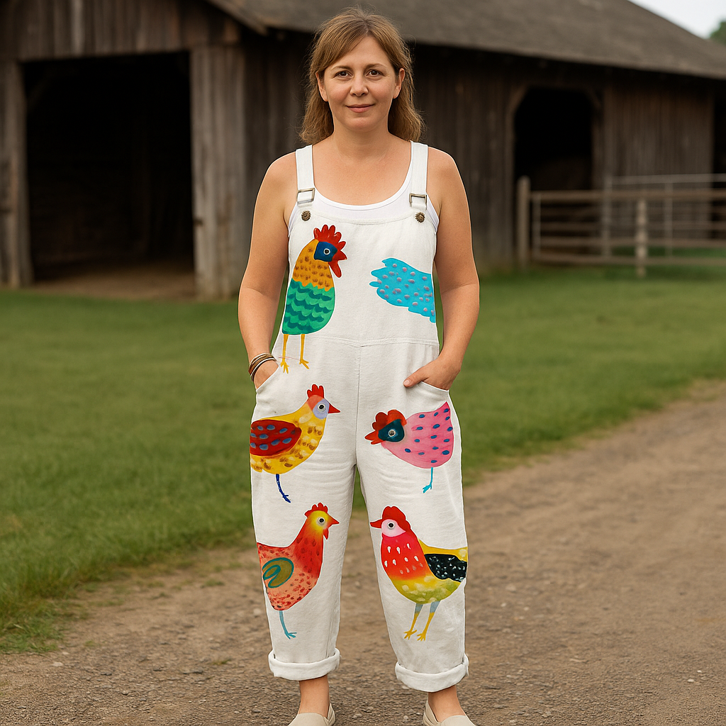 Vintage Vidbyxoverall - Bekväm och Chic Stil för Kvinnor
