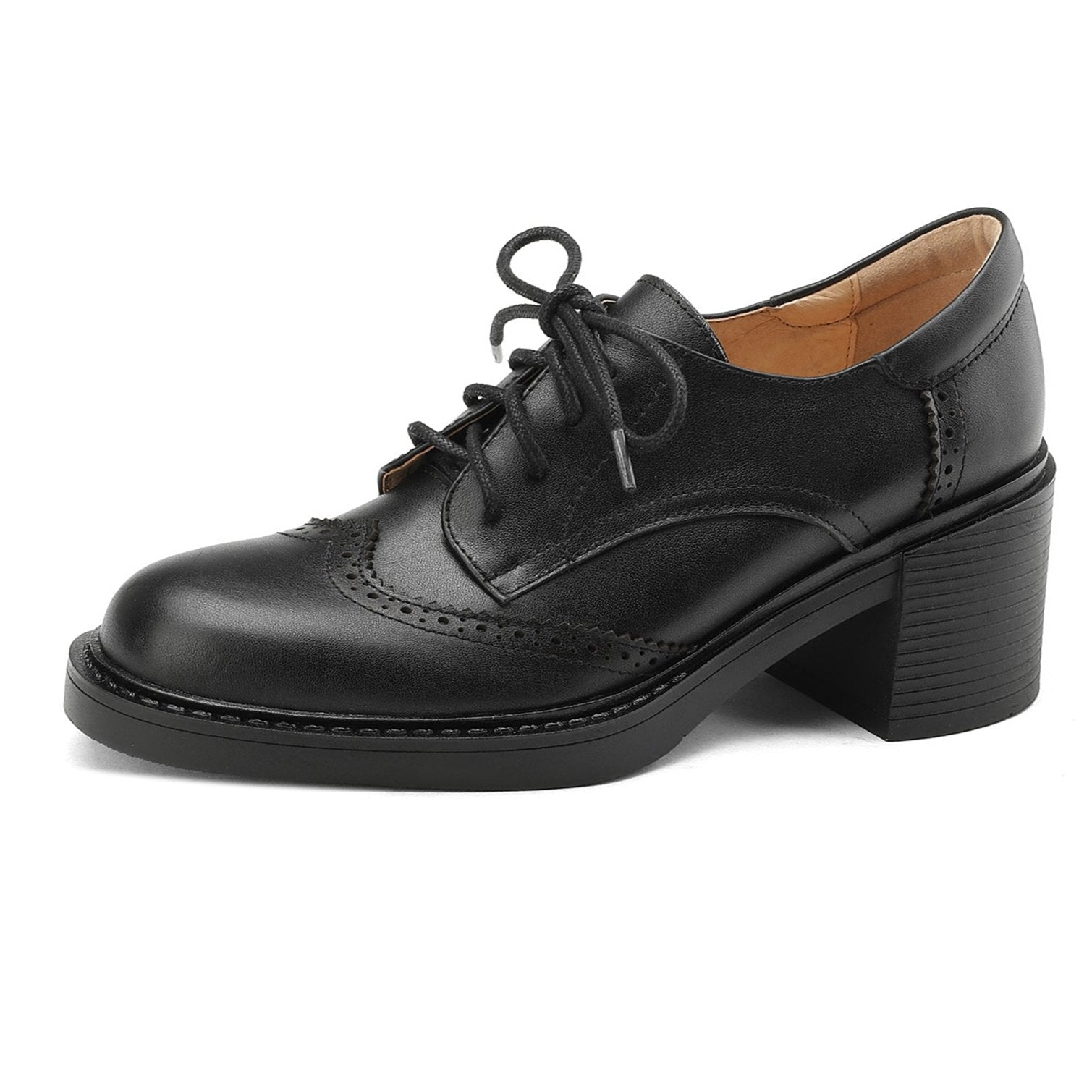 Handgjorda dambrogues med hög klack och kraftig sula – Stilrena skor i klassisk design