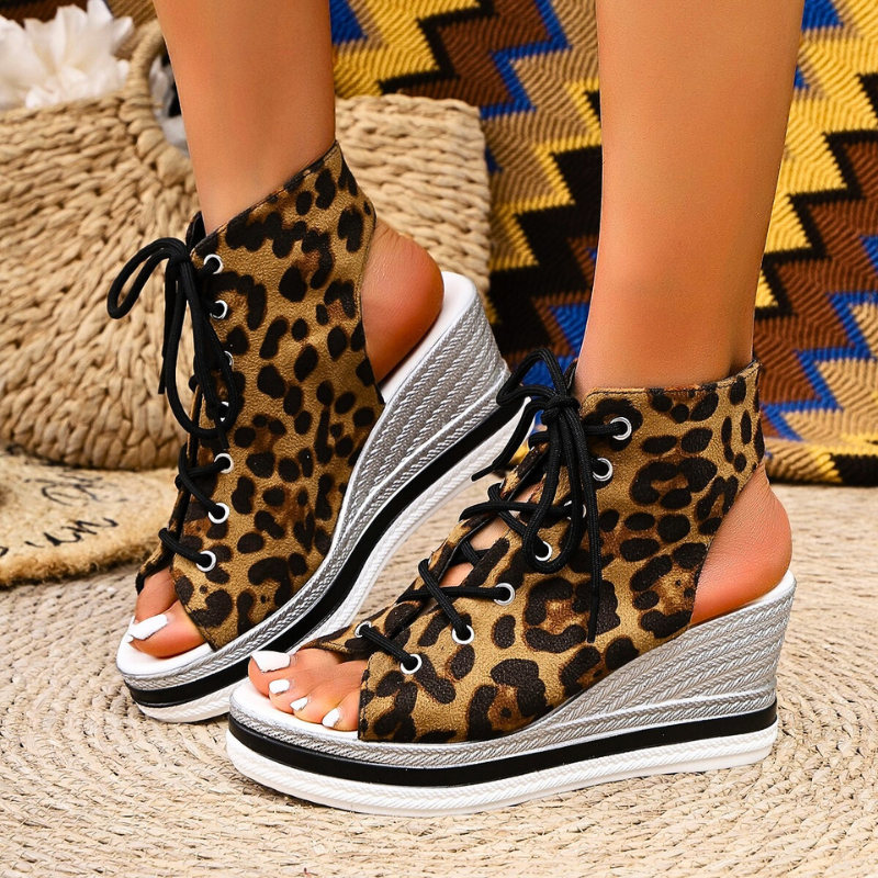 Marina Snörning Wedge Sandaler
