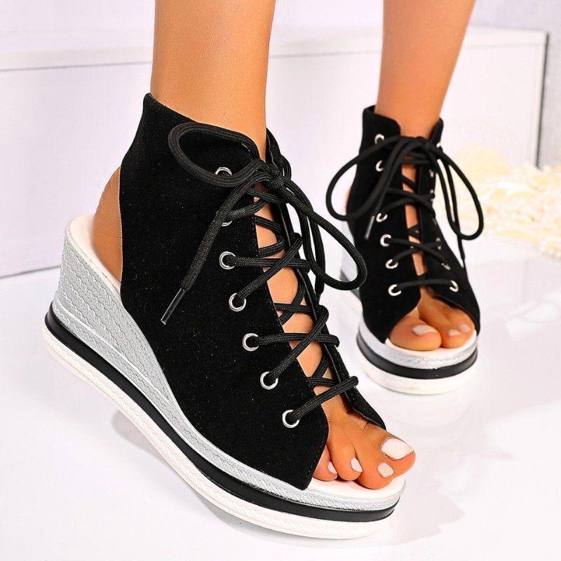 Marina Snörning Wedge Sandaler