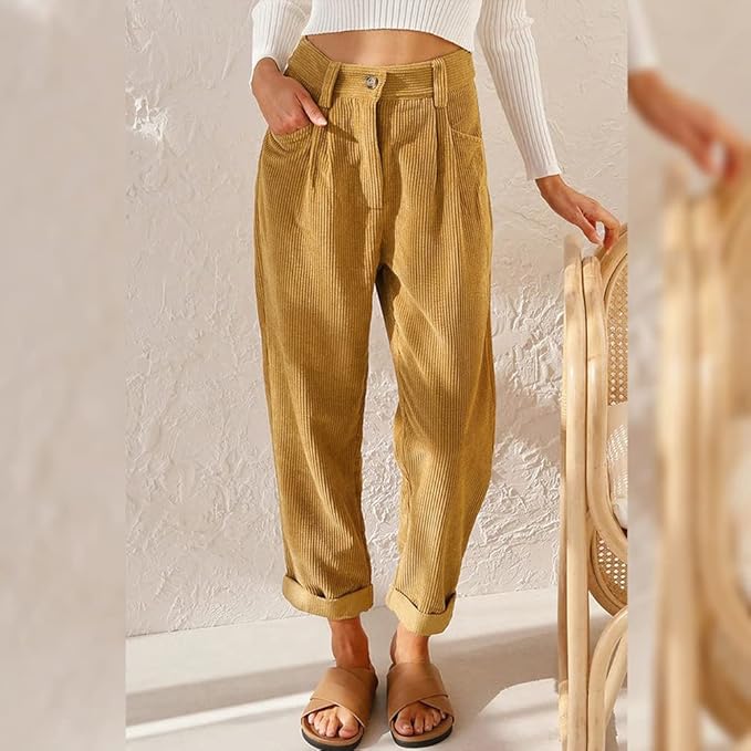 MANDY | BEKVÄMA HÖGMIDJEADE KORDPANTS