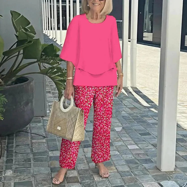 Genevieve | Stilig Trendig Tryck Tvådelat Set