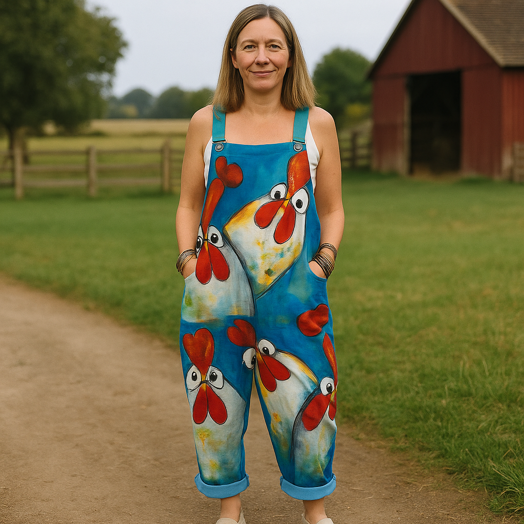 Vintage Vid Byxdress - Enkla Stil & Komfort för Kvinnor