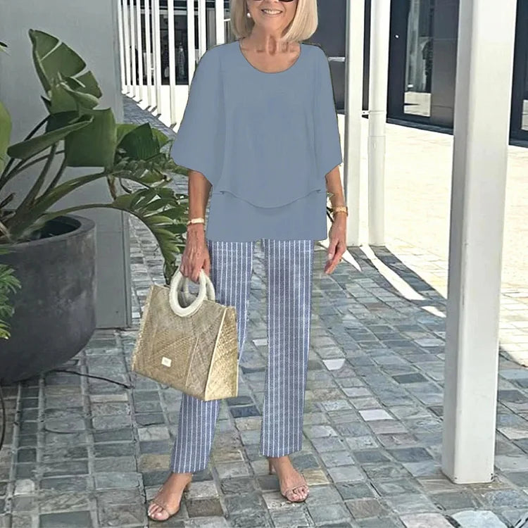 Genevieve | Stilig Trendig Tryck Tvådelat Set