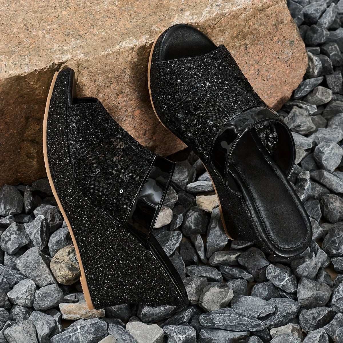 Alexis - Elegant spets högklackade sandaler