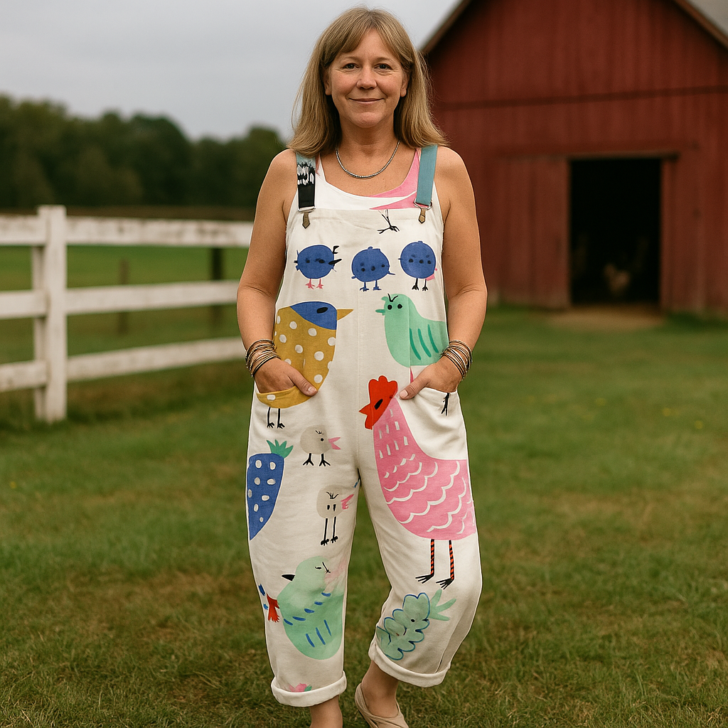 Vintage Vidbyxoverall för Kvinnor - Stilig Komfort & Mångsidighet