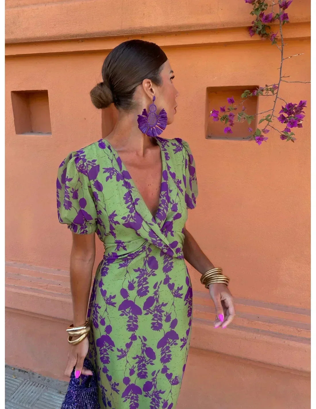 Melys | Elegant Tryckt Klänning
