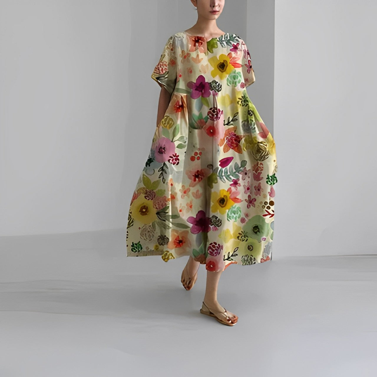 Skye - Boho Blommig Klänning