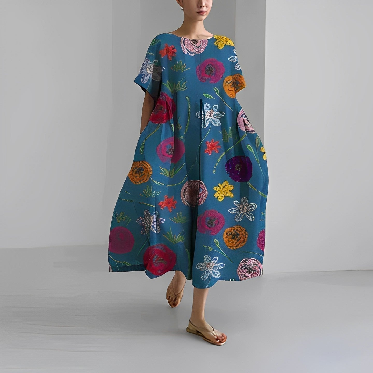 Skye - Boho Blommig Klänning