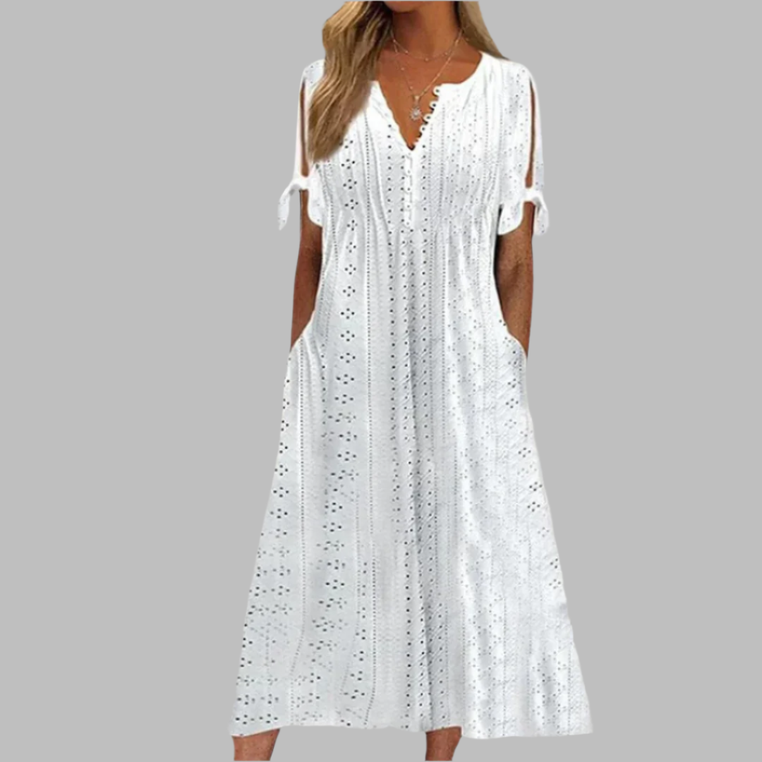 Alice | Elegant Sommar Boho Midi Klänning