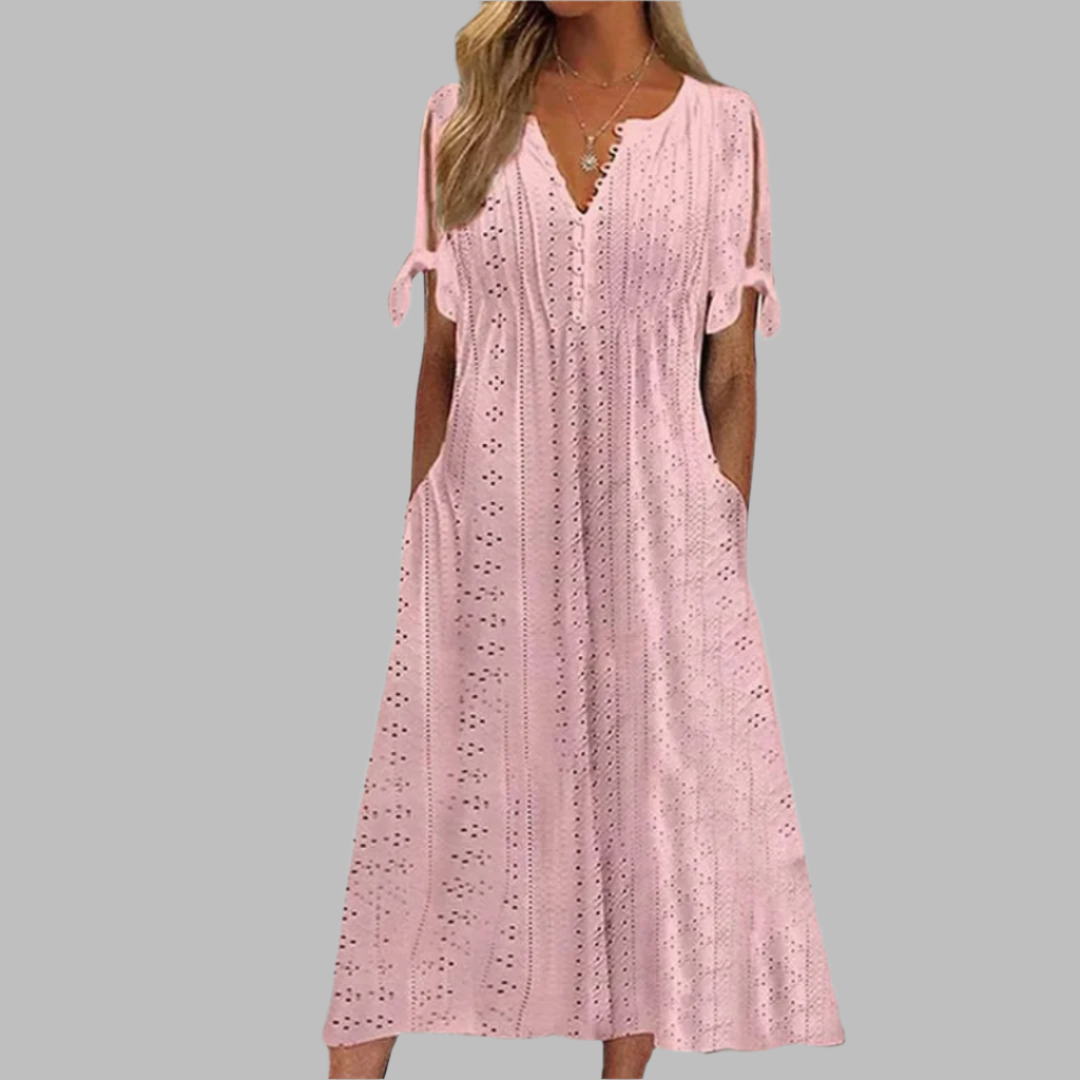 Alice | Elegant Sommar Boho Midi Klänning
