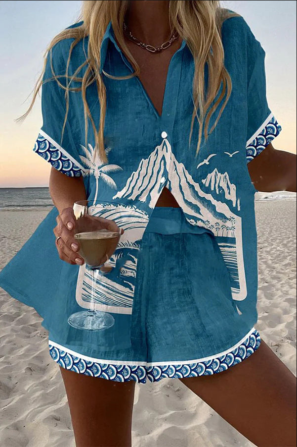 Virina™ | Kort Linne Set Monte Fuji