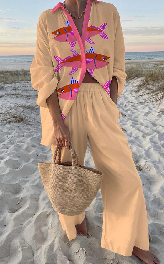 Evalisse™ | Rosa Fisktryck Lingerie Set