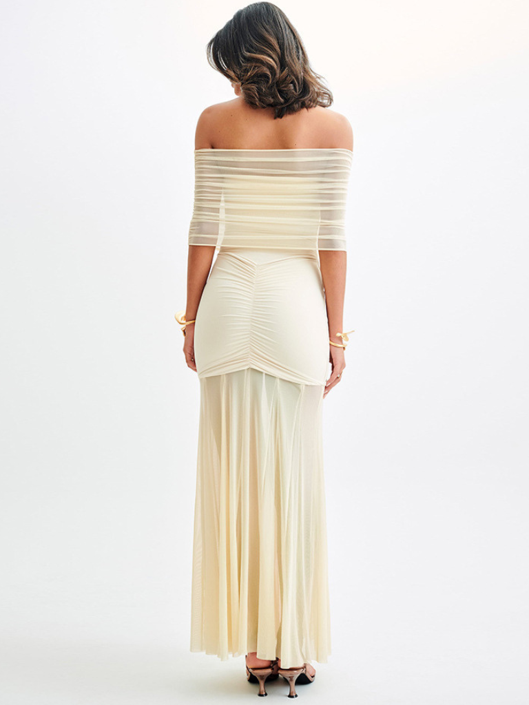 ELEGANT OFF-SHOULDER MAXIKLÄNNING
