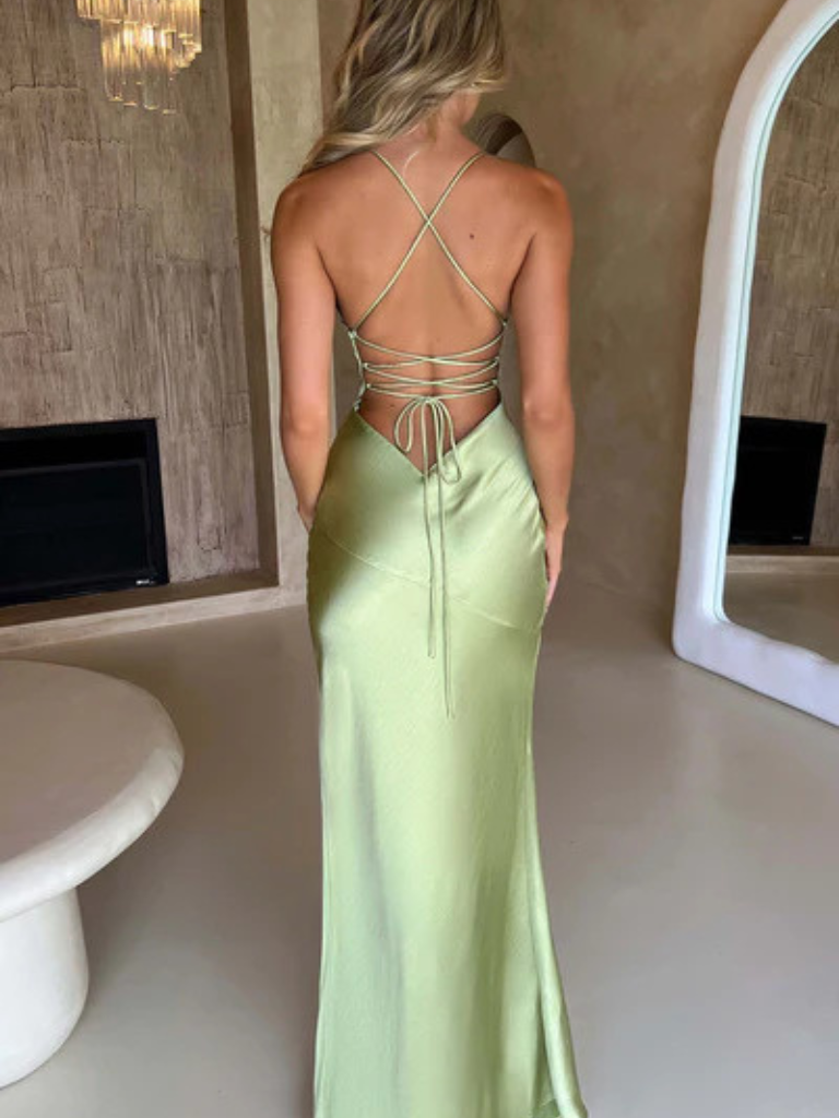 SATIN GLAM MAXIKLÄNNING