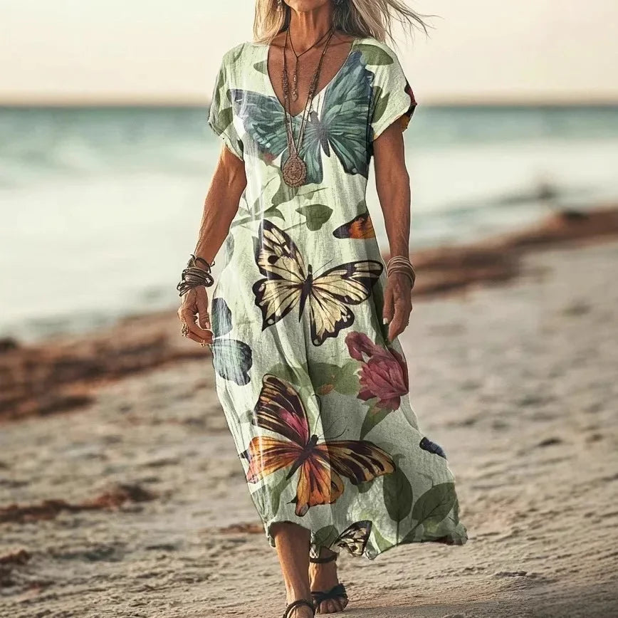 Isola – Smickrande A-linjeformad Klänning för Enkelt Sommarstil