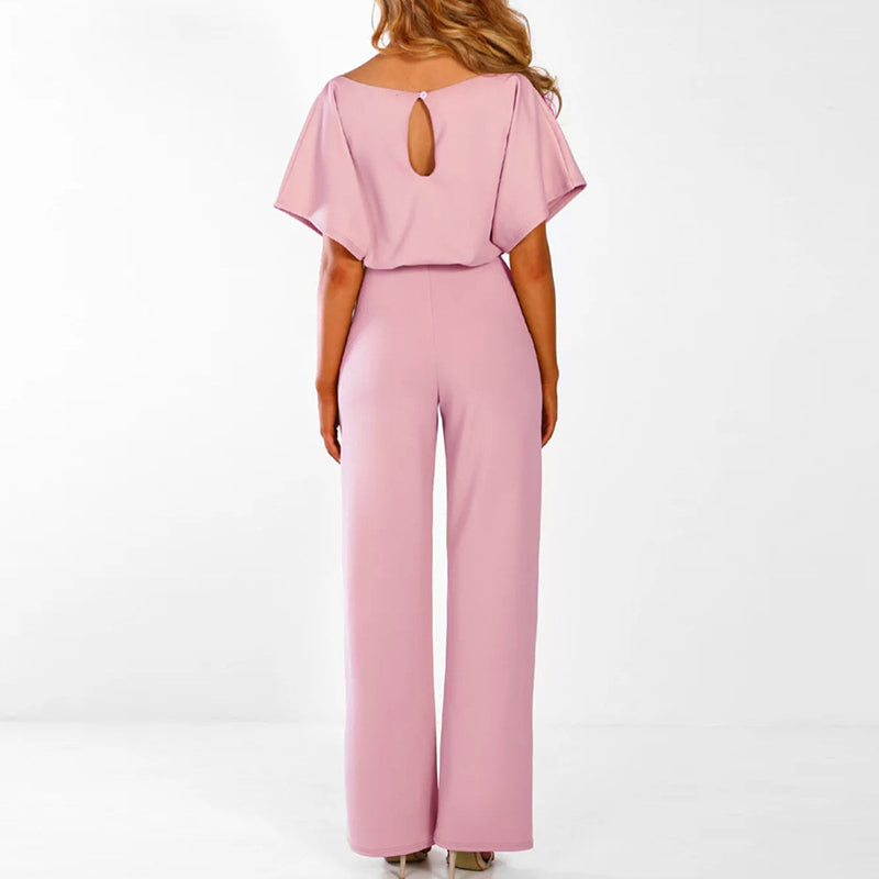 Cassandra | Stilig Jumpsuit med Bälte och Vida Ben