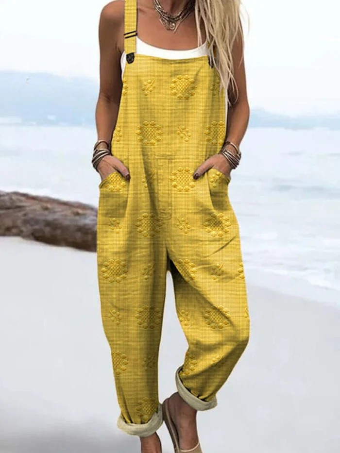 Alina | Lättvikts Vintage Jumpsuit med Vida Ben