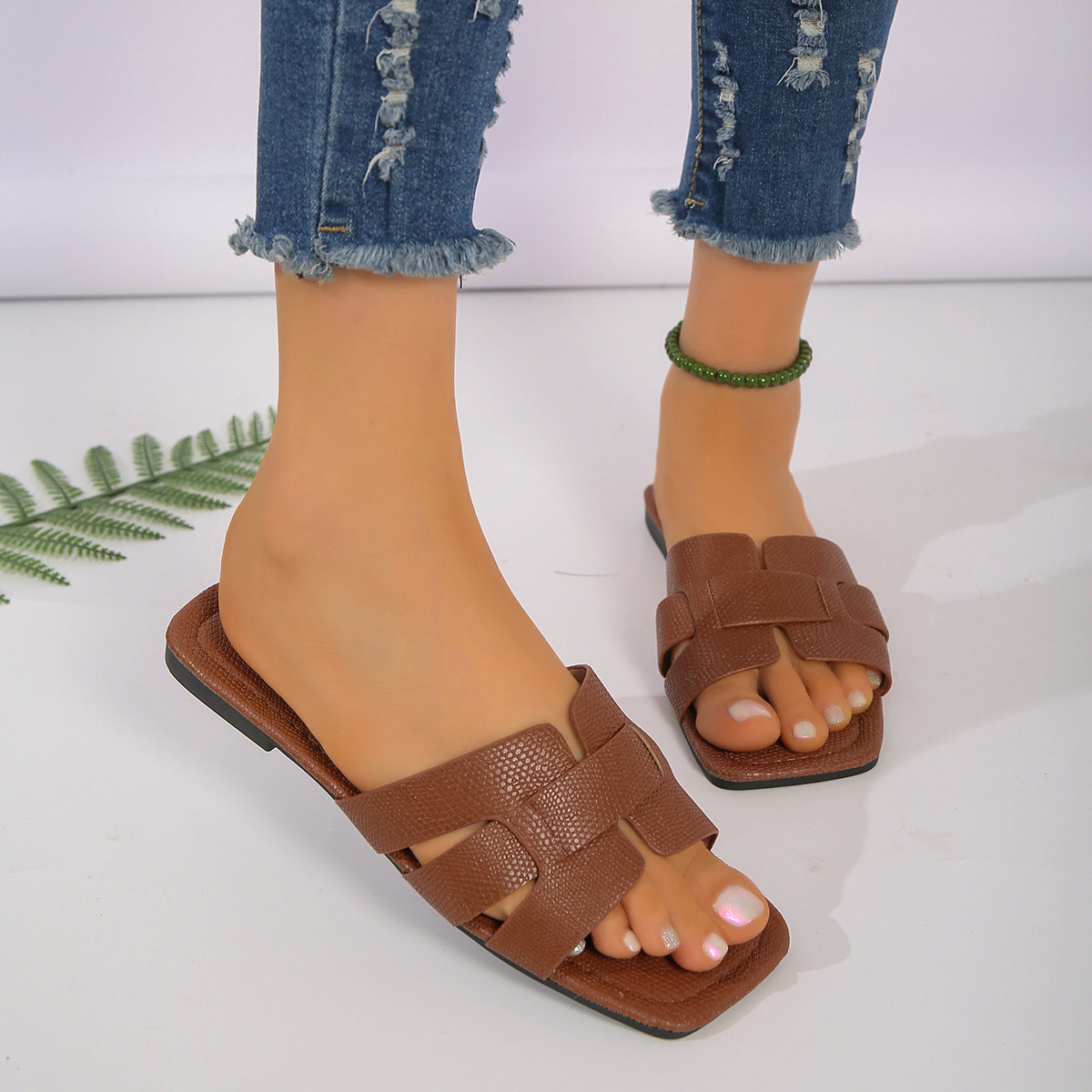Lunaria | Ortopediska Slip-In Sandaler med Dämpad Sula och Elegant Flätad Design
