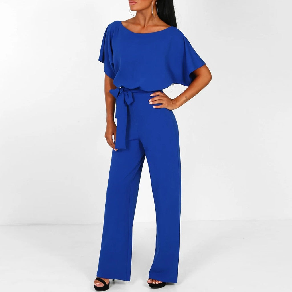 Cassandra | Stilig Jumpsuit med Bälte och Vida Ben