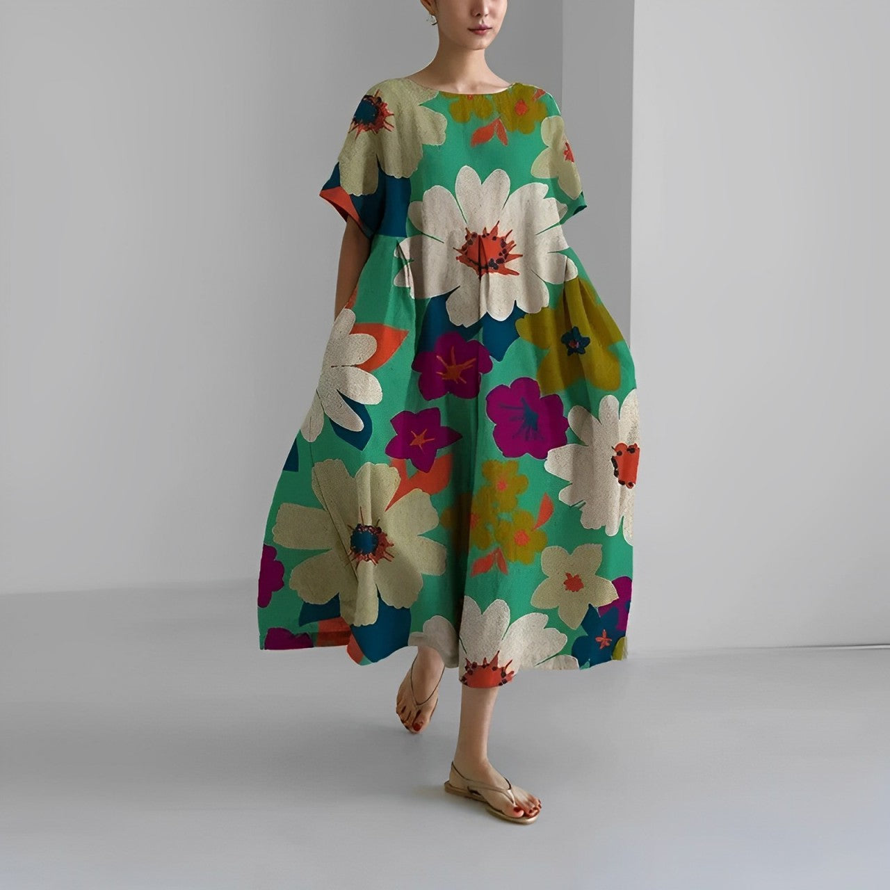 Skye - Boho Blommig Klänning