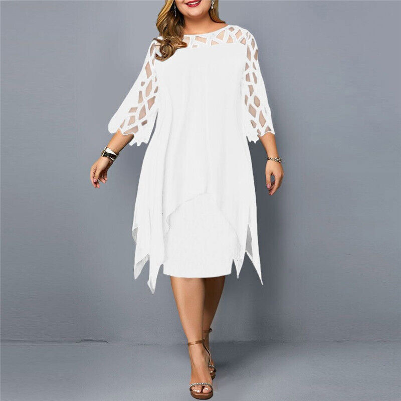 Kirsty | Chic Plus Size Midi Klänning För Moderna Kvinna