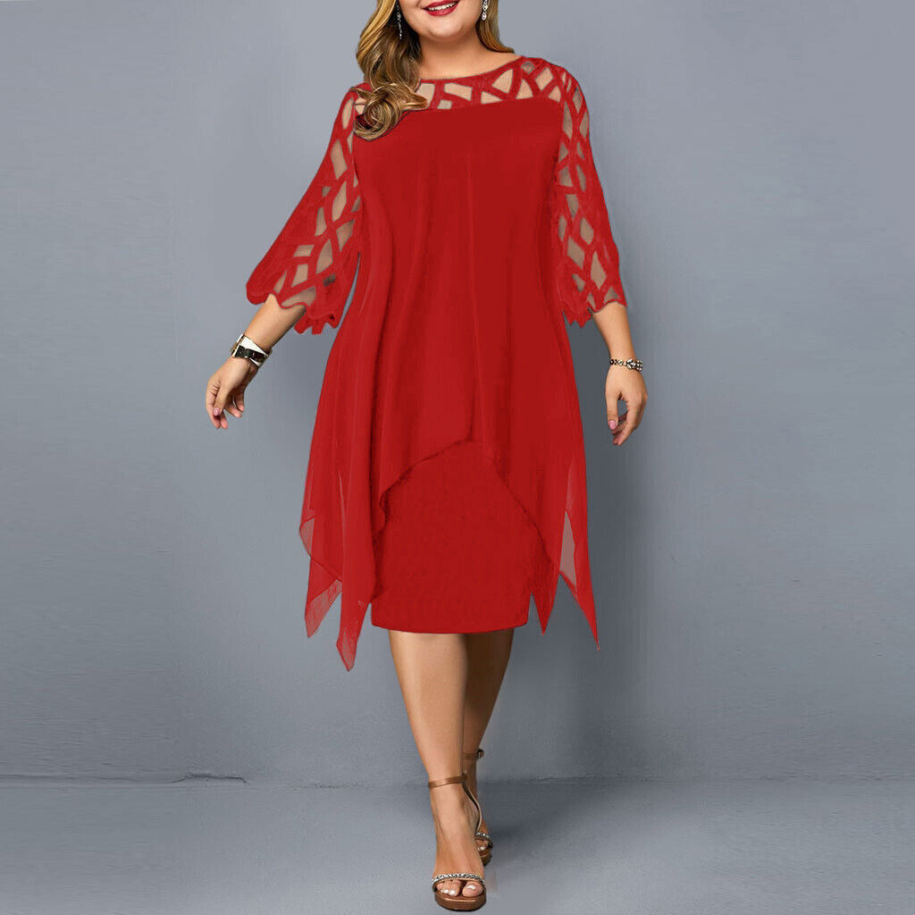 Kirsty | Chic Plus Size Midi Klänning För Moderna Kvinna