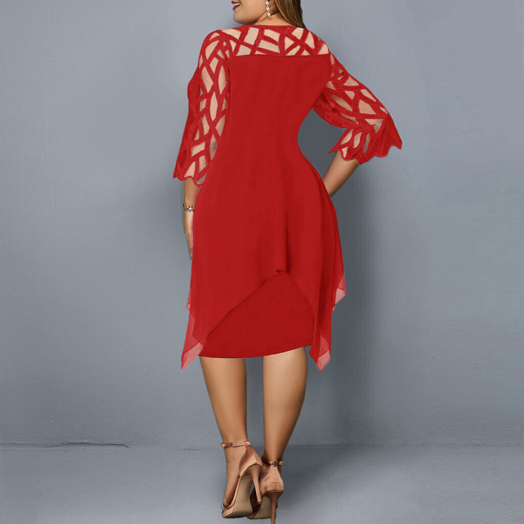 Kirsty | Chic Plus Size Midi Klänning För Moderna Kvinna