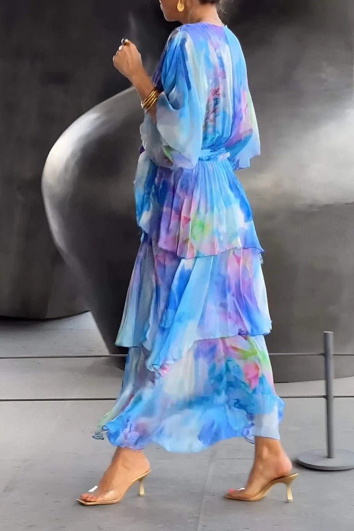 Sarina | Chic Elegant Multi-Colour Maxi Klänning