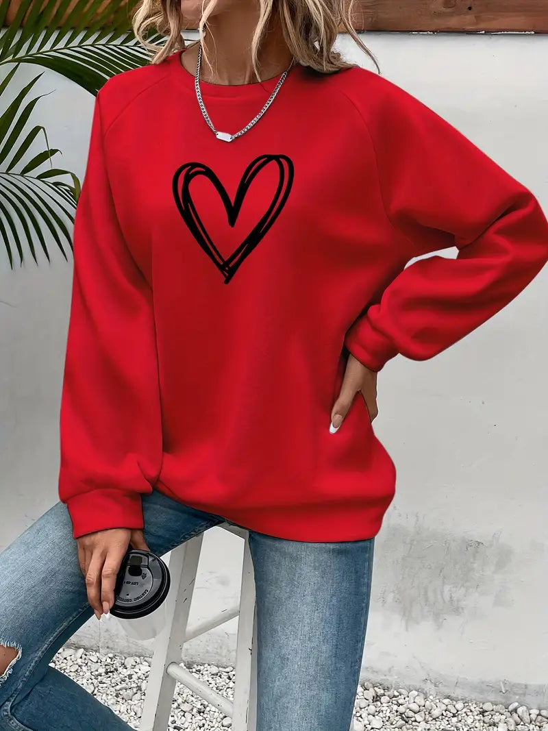 Piper | Stilig Sweatshirt med Hjärtmönster