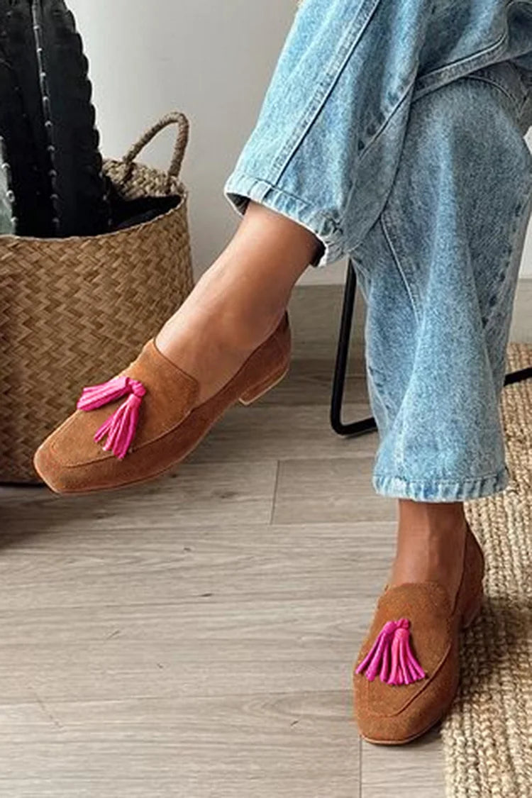MONIQUE | BRUNA LOAFERS MED KVADRATIG TÅ OCH FÄRGBLOCK
