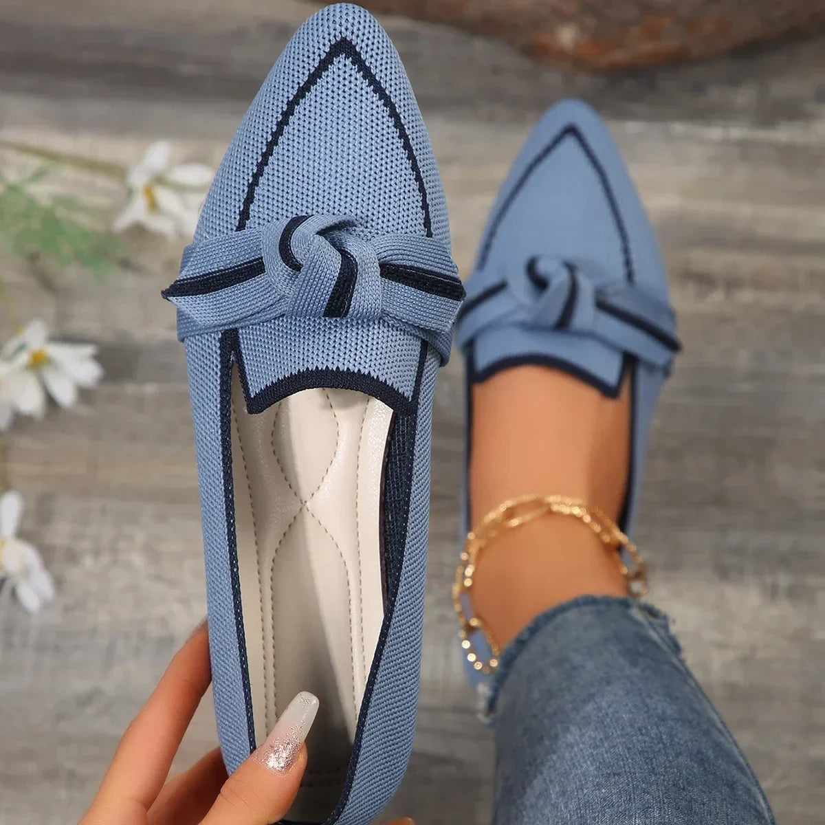 Liora | Ortopediska Slip-On Ballerinaskor med Andningsbart Tyg och Elegant Detalj
