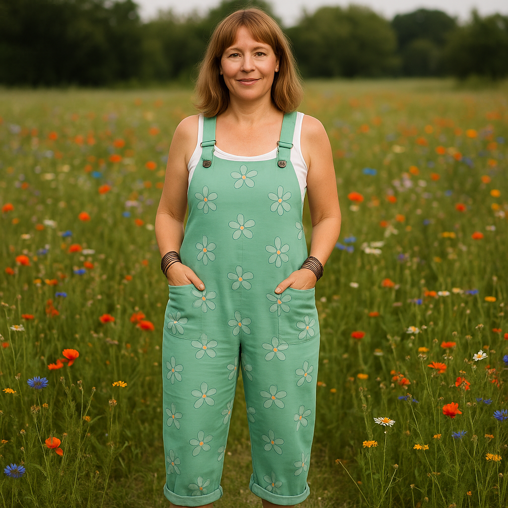 Kvinnors Vintage Blommig Vidbyxa Jumpsuit - Komfort & Stil