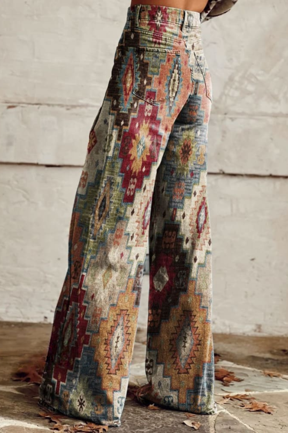 Marina Byxor med vida ben Kollektion | Boho Vintage Broek