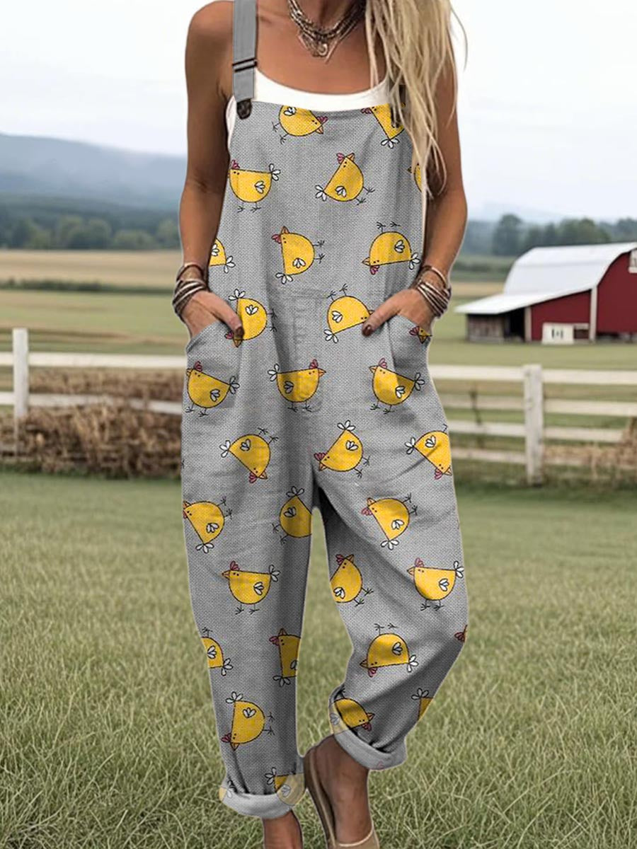 Kvinnors Vintage Vidbyxoverall - Enkel Stil & Komfort
