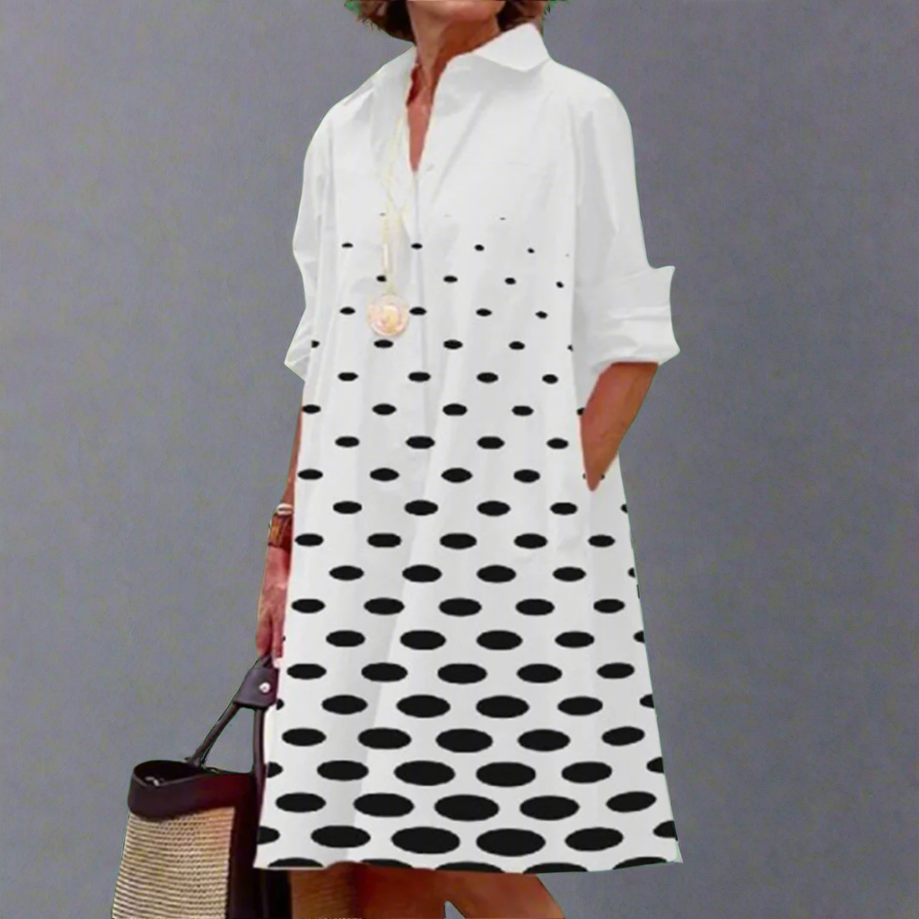 Rhea - Klassisk Retro Skjortklänning