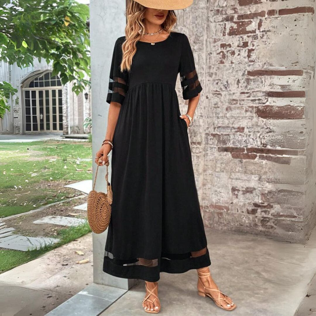Amandine | Smickrande Elegans Klänning Med Magtäcke