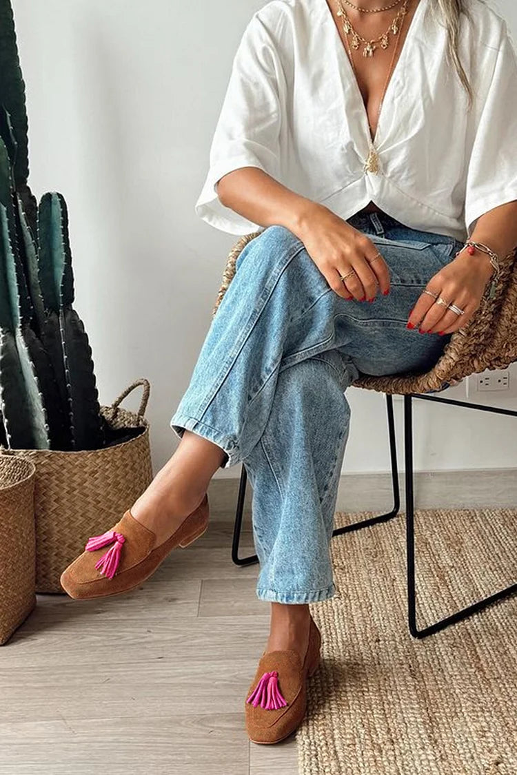 MONIQUE | BRUNA LOAFERS MED KVADRATIG TÅ OCH FÄRGBLOCK