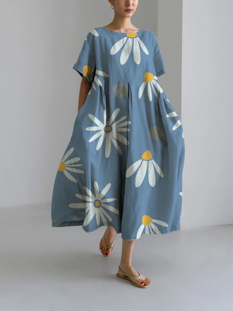 ZARA - KORT KLÄNNING MED BLOMSTERDEKORATIONER