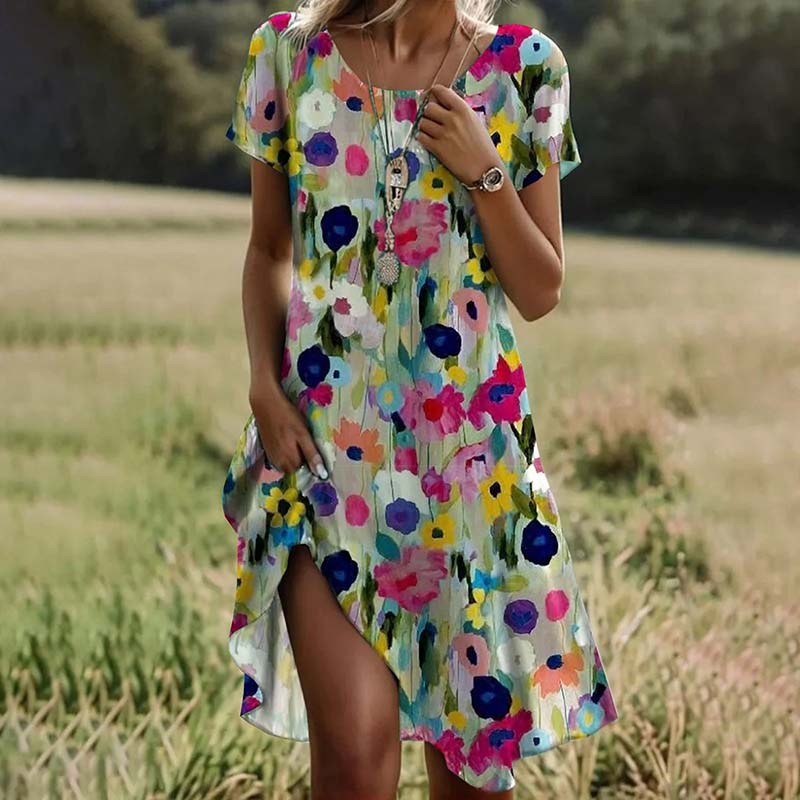 Maria | Färgglada blommiga dress