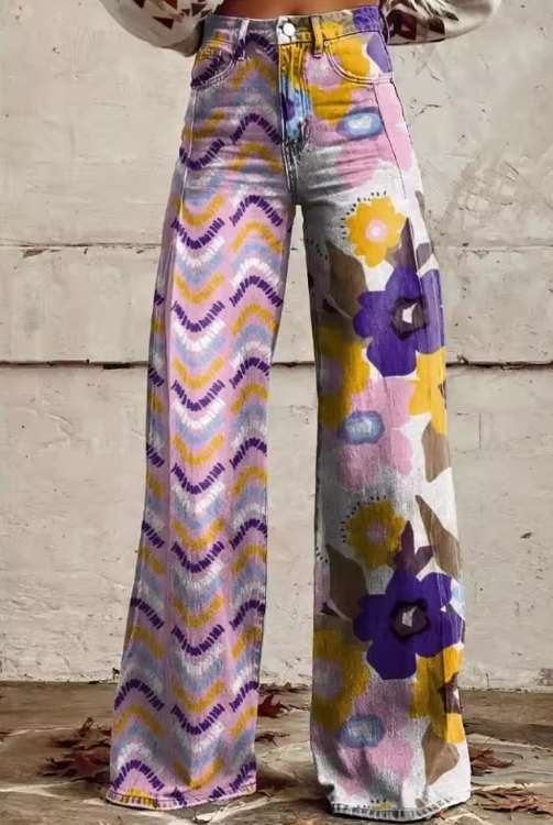 Marina Byxor med vida ben Kollektion | Chic Boho Vintage-Byxa för en Snygg och Unik Look