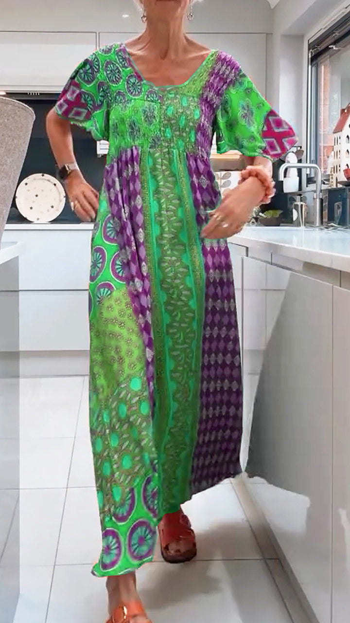 Jennie – Elegant Paisley Midi Klänning
