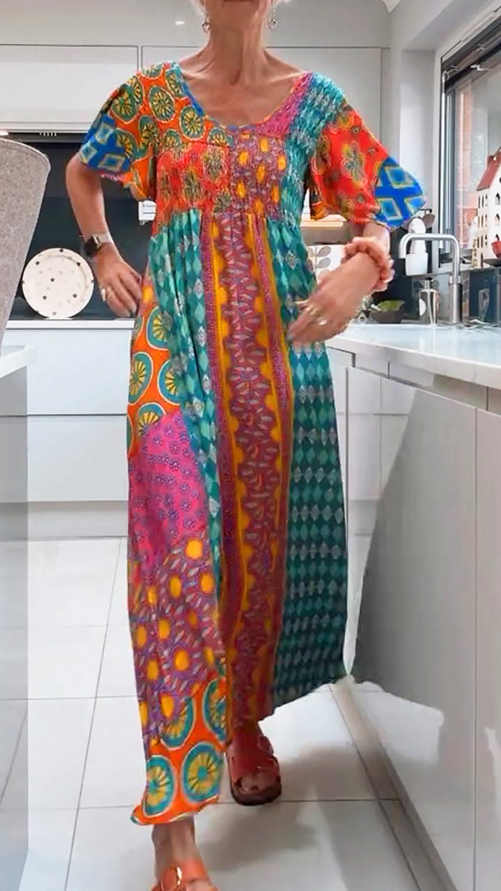 Jennie – Elegant Paisley Midi Klänning