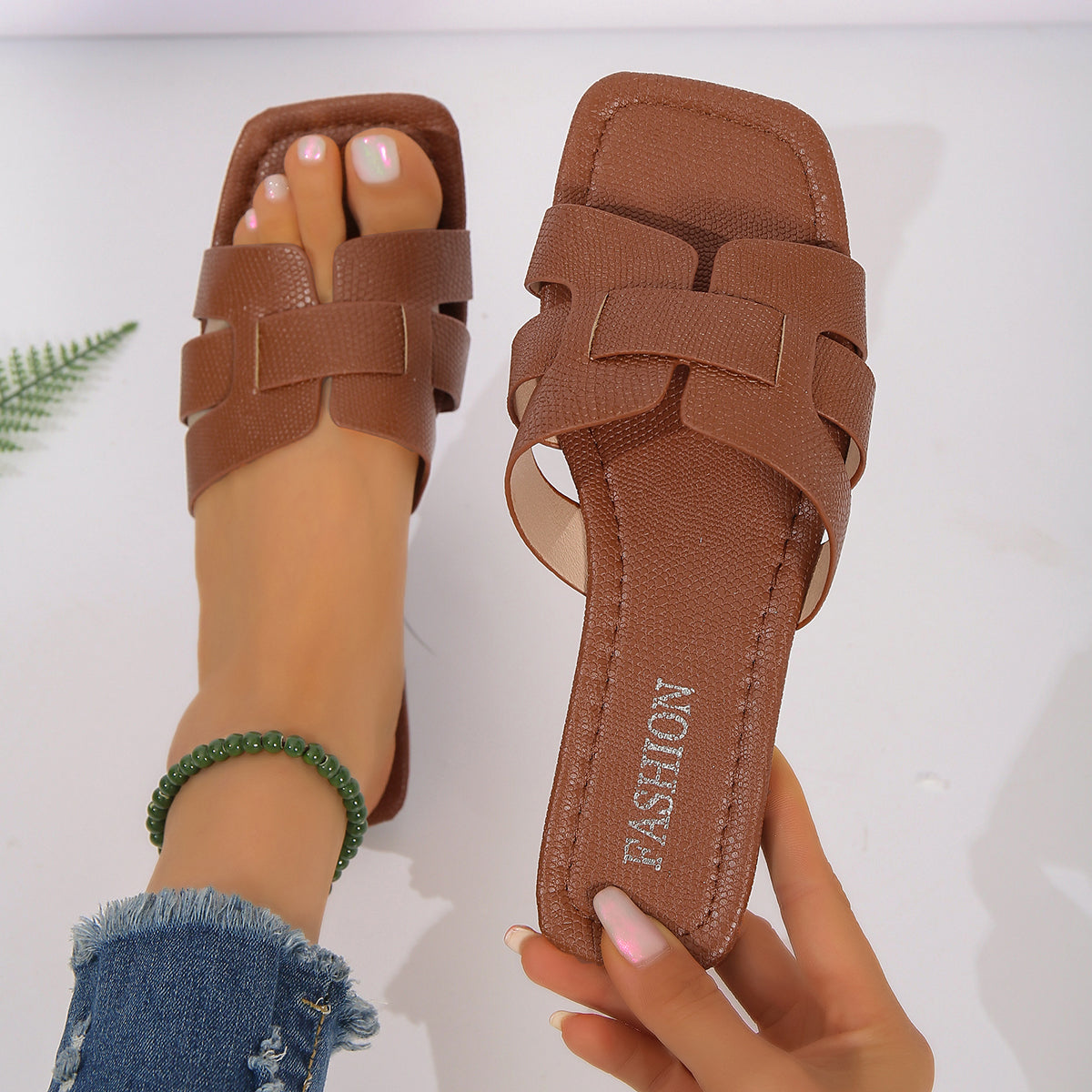 Lunaria | Ortopediska Slip-In Sandaler med Dämpad Sula och Elegant Flätad Design