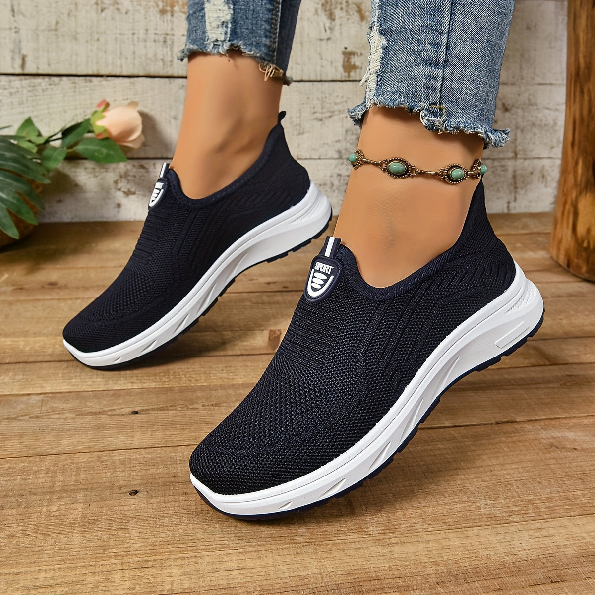 Riley - Ortopediska Dam Slip-On Sneakers