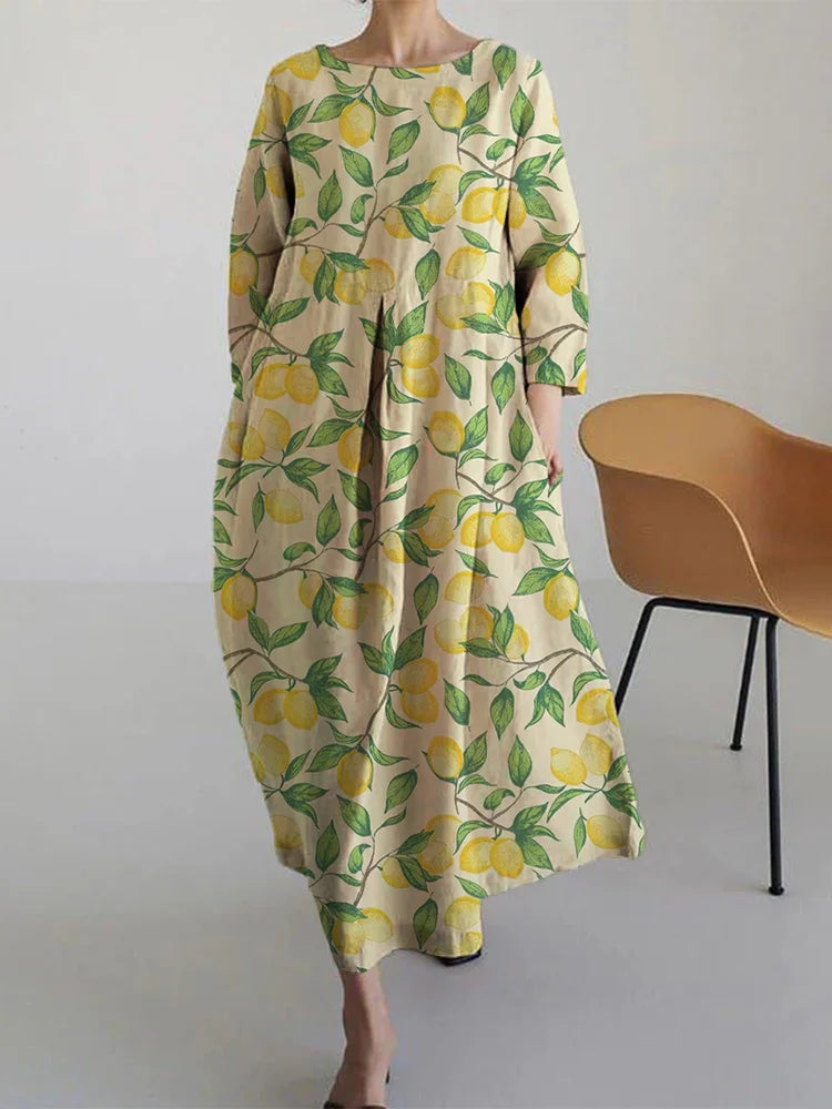 SOPHIE - CITROENBOOM MIDI KLÄDNING