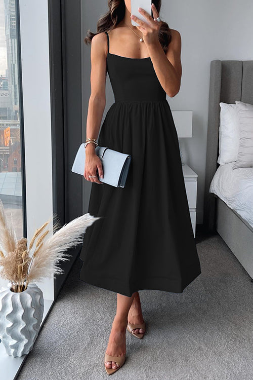 Vina | Chic Strappy A-Linje Midi Klänning
