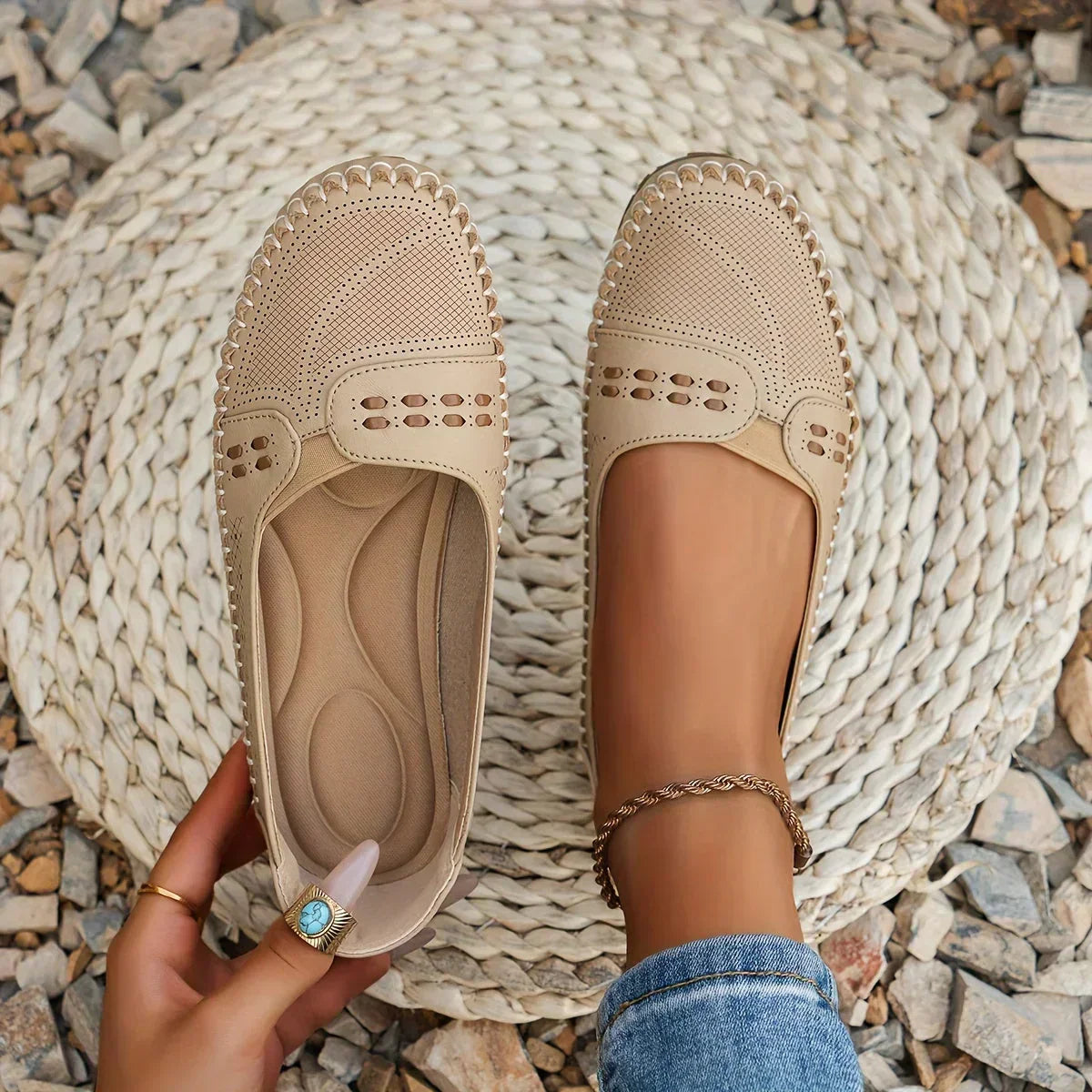 CLARA – Andningsbara Vintage-Ballerinas