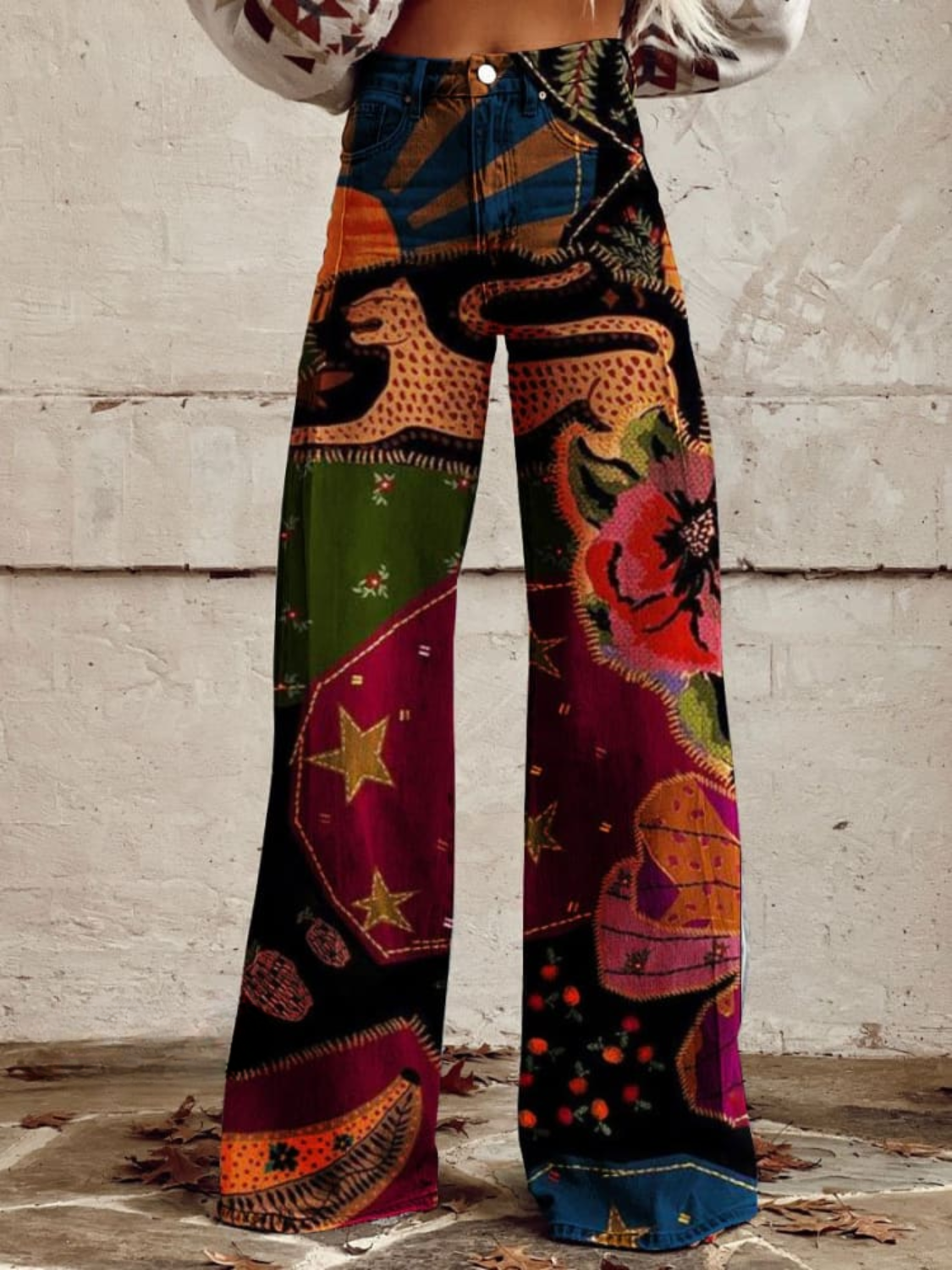 Marina Byxor med vida ben Kollektion | Boho Retro Snygga Vintage Byxor